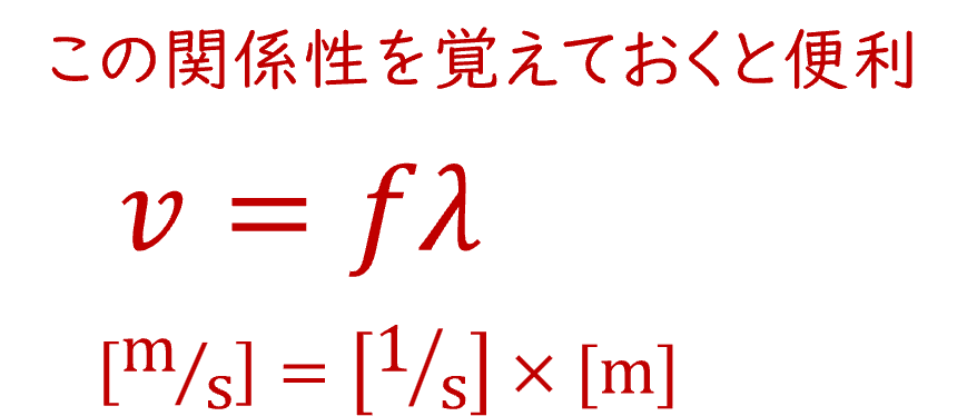 波の速度は振動数と波長の積で表されます。